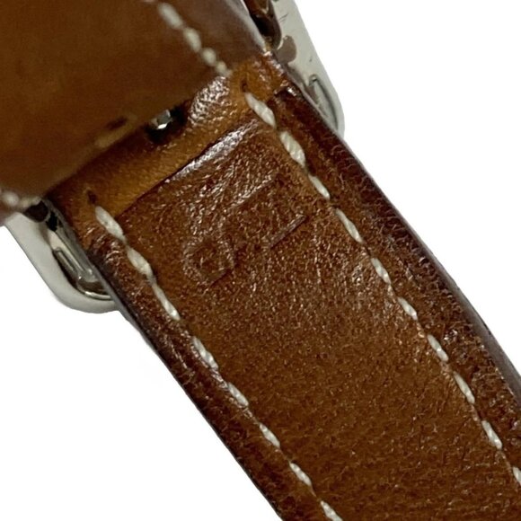 Auth HERMES Silky City PM - Orange Beige Multi Silk Veau Barenia Square M - Picture 9 of 16